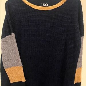 SO Navy and Mustard Knit Sweater